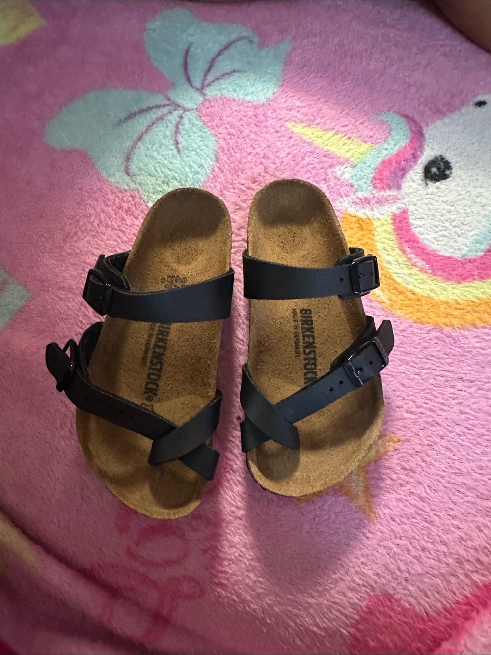 Birkenstock Kids Black Double-Strap Crisscross Sandals